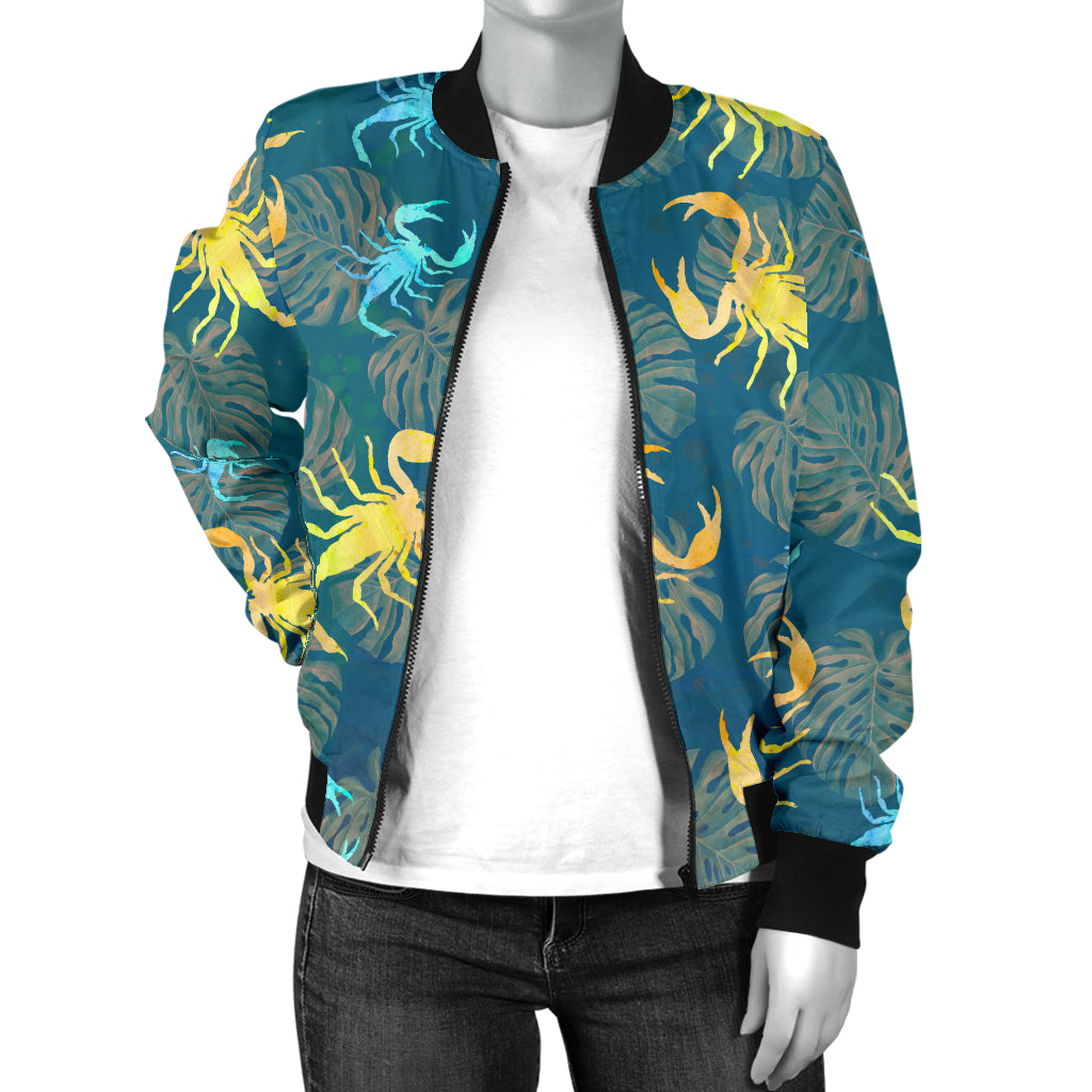 Scorpion Pattern Print Design 02 Women's Bomber Jacket