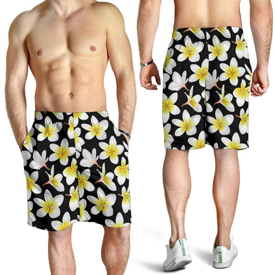 Yellow Plumeria Hawaiian Flowers Mens Shorts