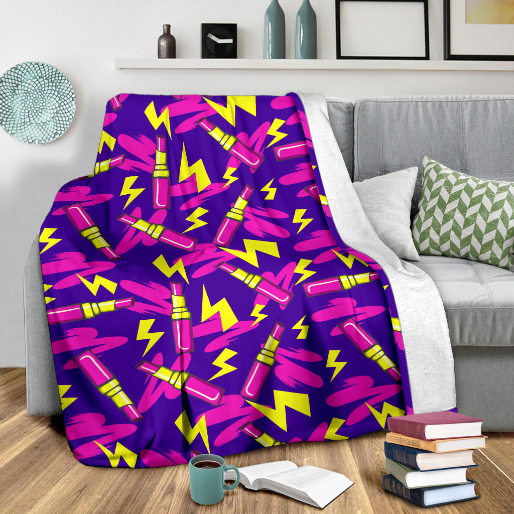 Lipstick Pattern Print Design LT04 Fleece Blanket