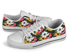 Anemone Pattern Print Design AM07 White Bottom Low Top Shoes
