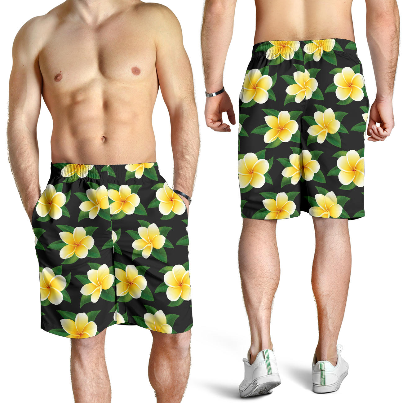 Plumeria Pattern Print Design A03 Mens Shorts