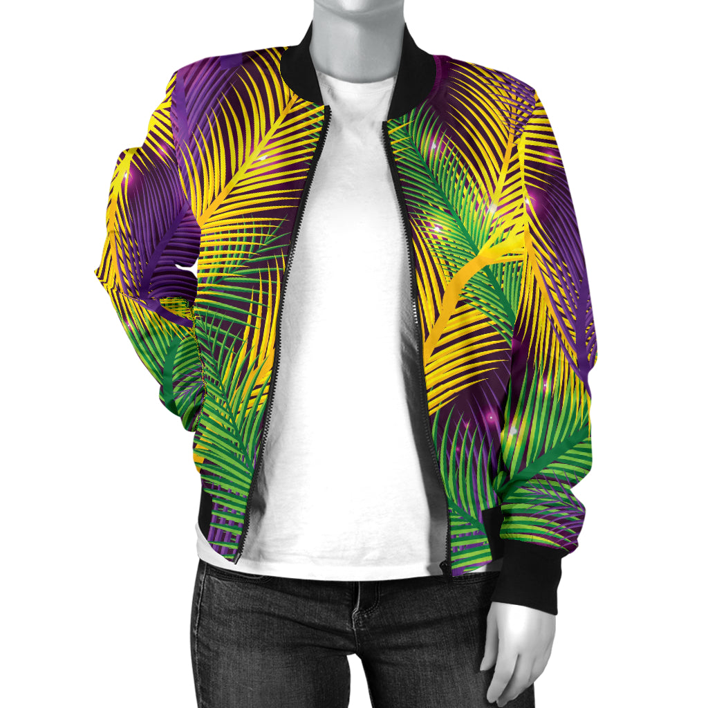 Mardi Gras Pattern Print Design 09 Women's Bomber Jacket