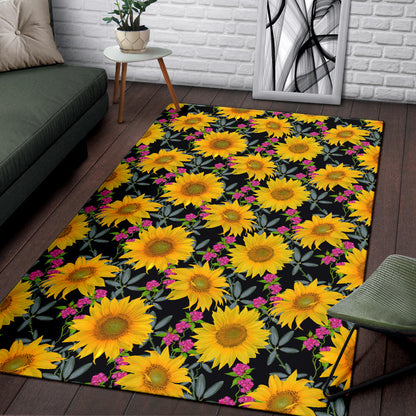 Sunflower Pattern Print Design SF014 Area Rugs