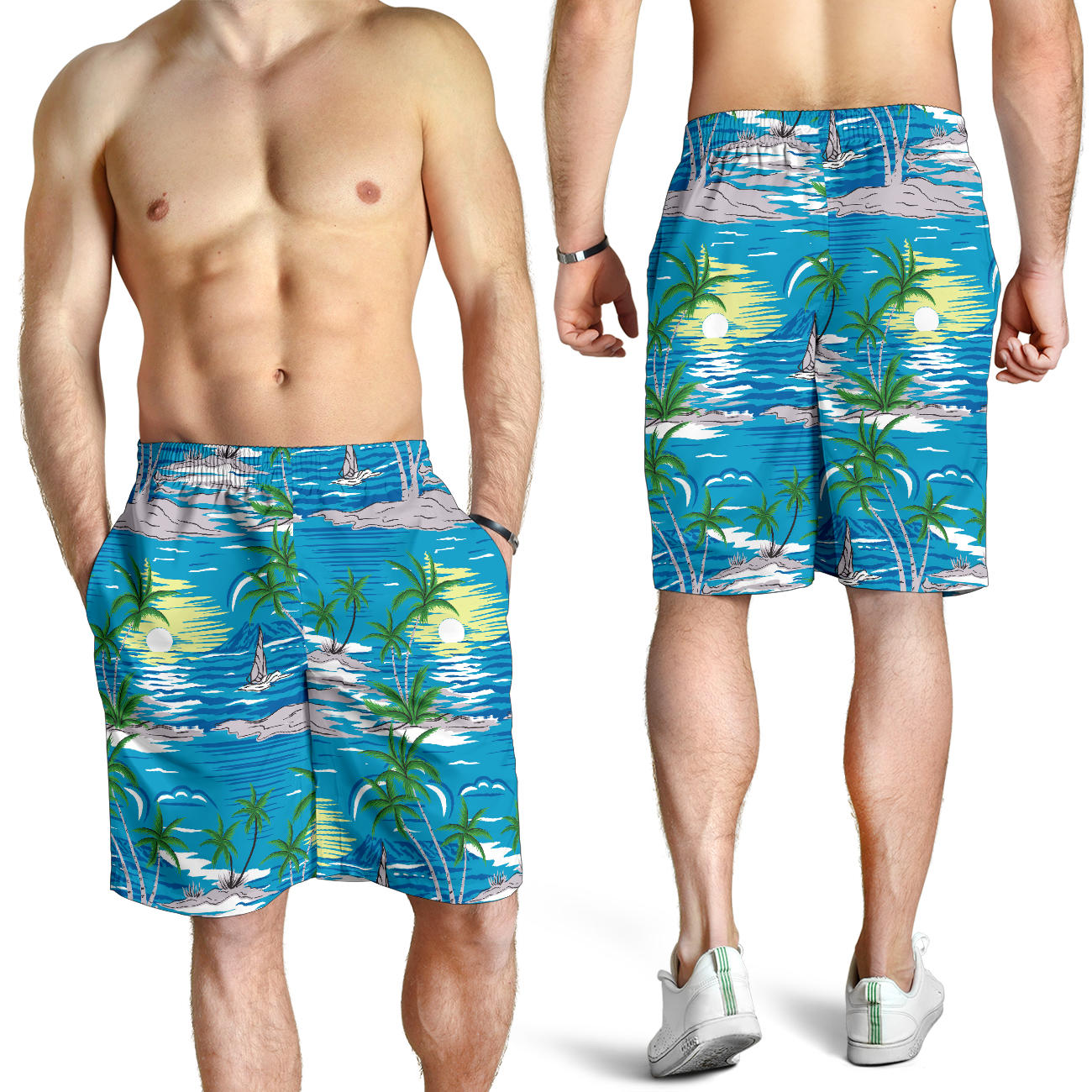 Palm Tree Beach Mens Shorts