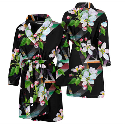 Apple Blossom Pattern Print Design AB07 Men Bathrobe