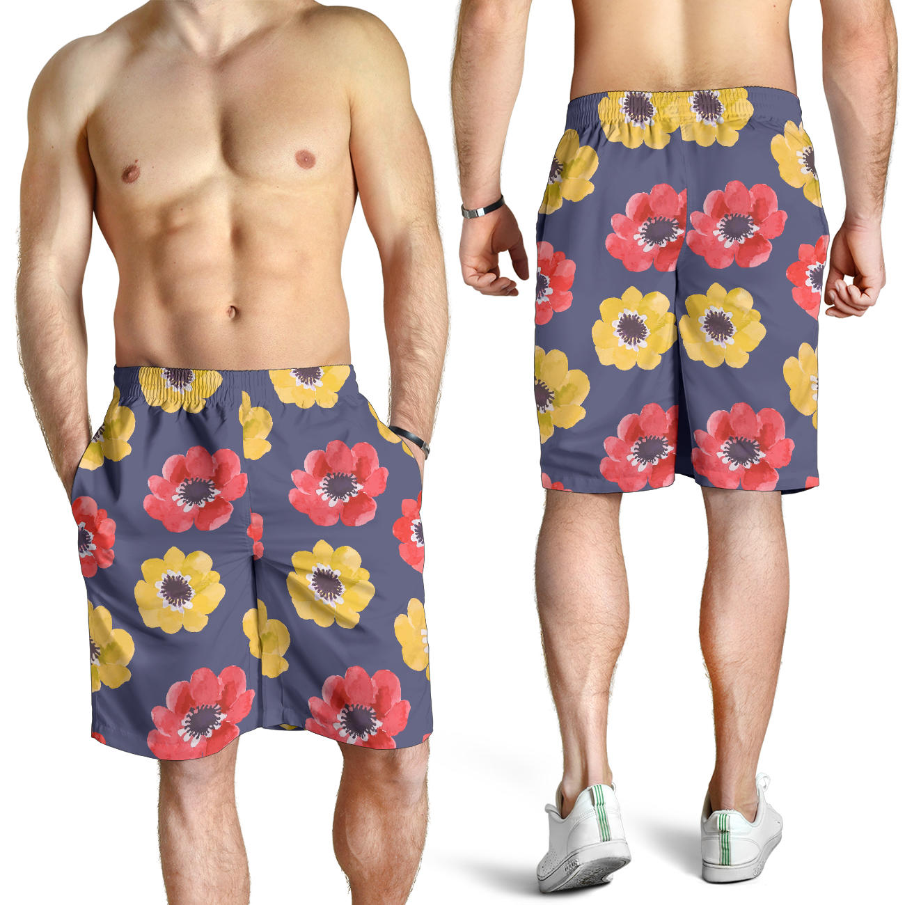 Anemone Pattern Print Design AM010 Mens Shorts