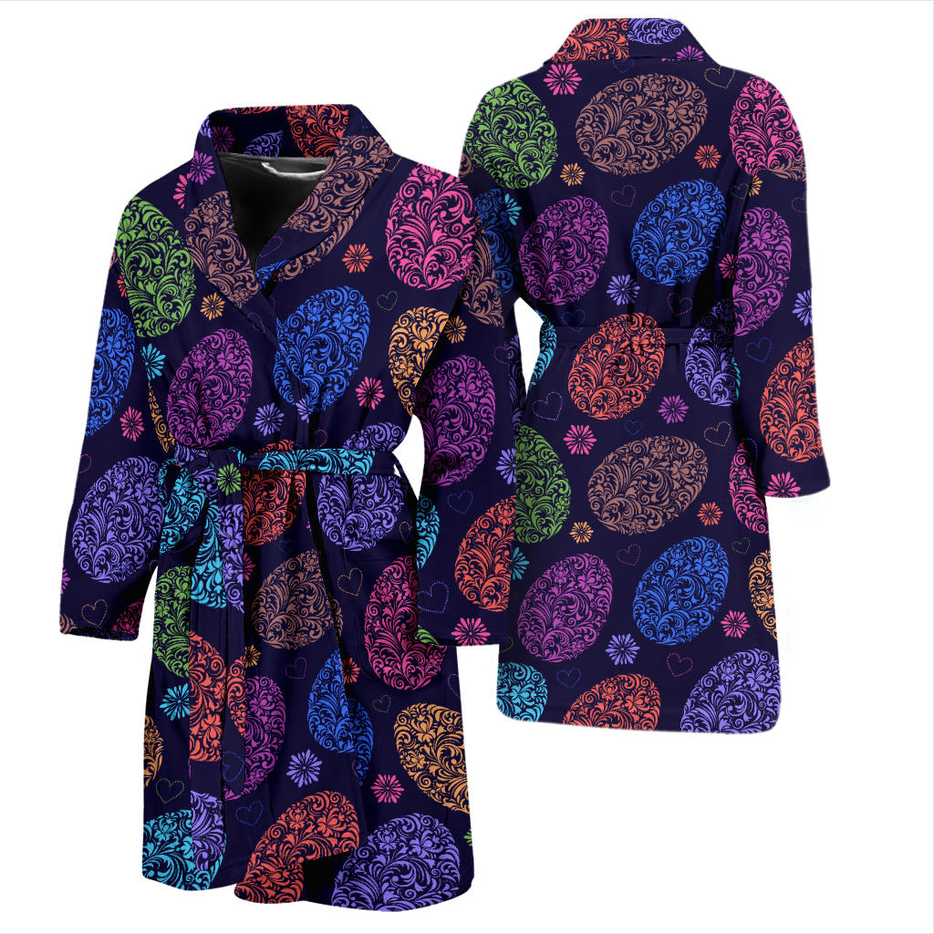 Easter Eggs Pattern Print Design RB012 Men Bathrobe