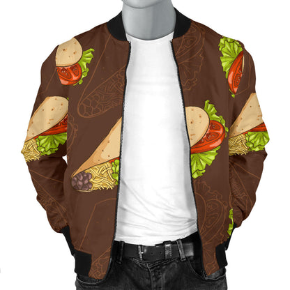 Taco Pattern Print Design TC08 Men Bomber Jacket