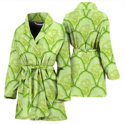 Cucumber Pattern Print Design CC04 Women Bathrobe