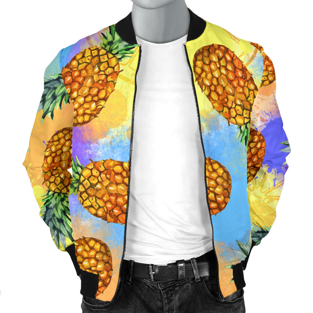 Pineapple Pattern Print Design PP09 Men Bomber Jacket