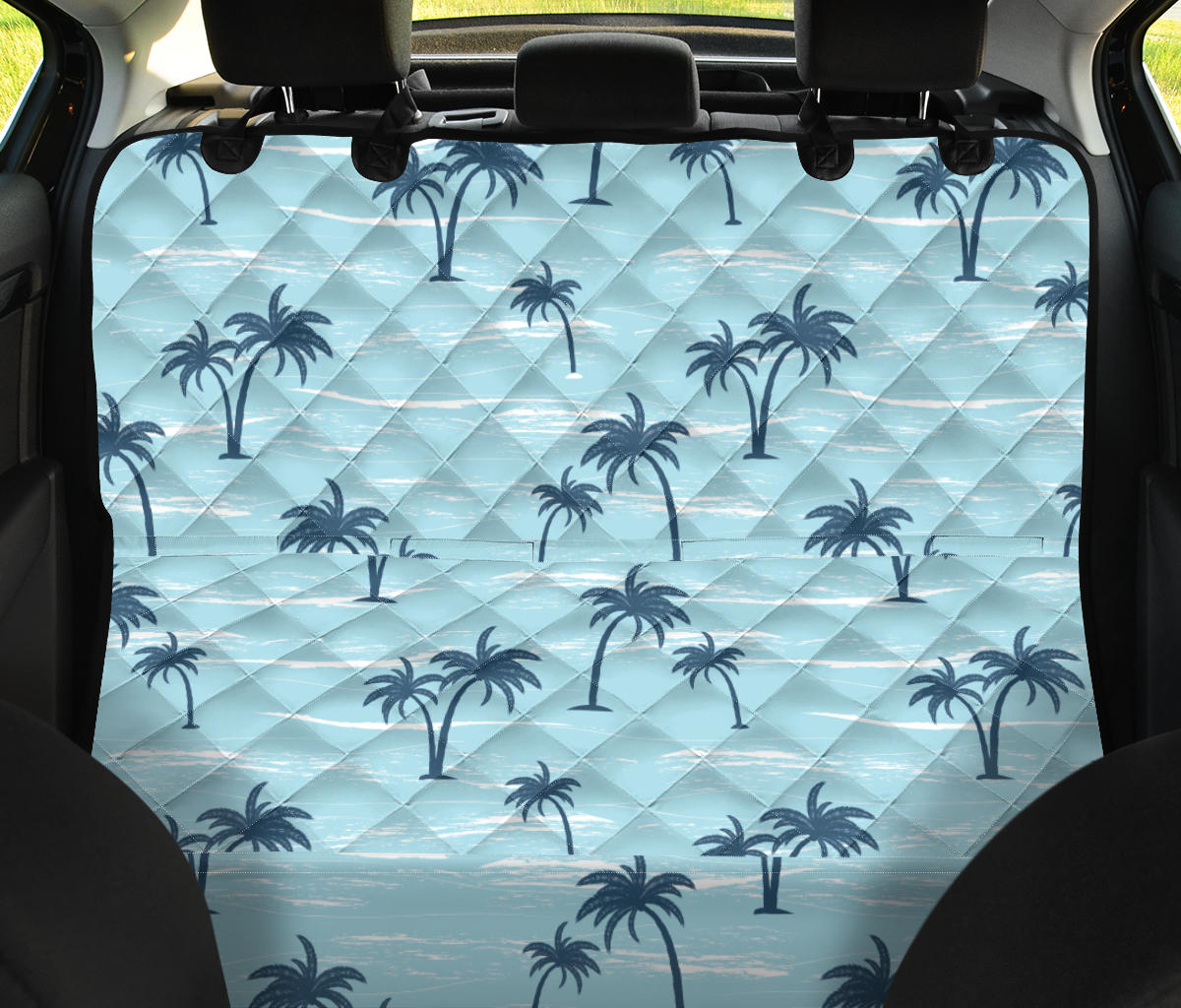 Palm Tree Pattern Print Design PT04 Rear Dog  Seat Cover