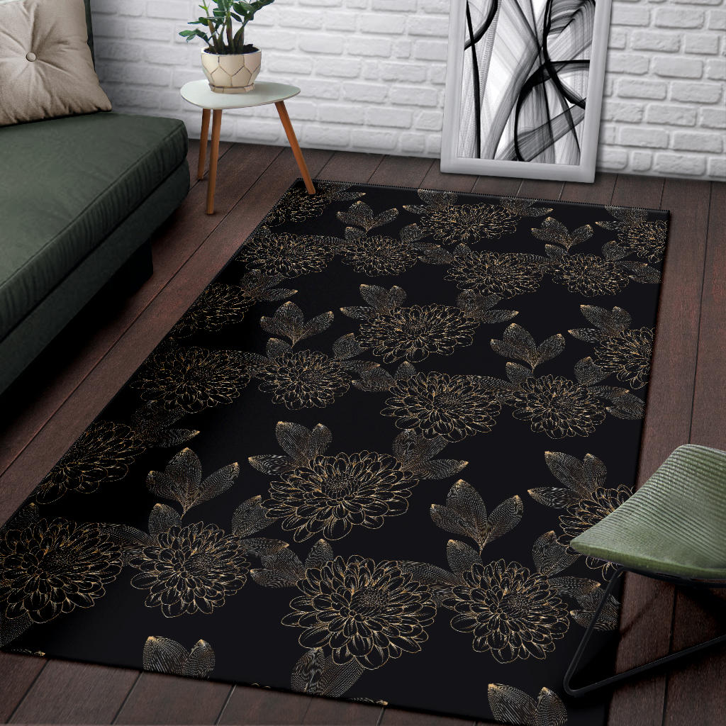 Dahlia Pattern Print Design DH04 Area Rugs