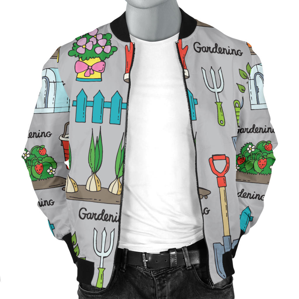 Gardening Pattern Print Design G07 Men Bomber Jacket