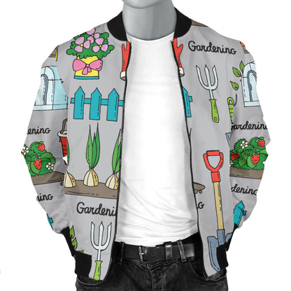 Gardening Pattern Print Design G07 Men Bomber Jacket