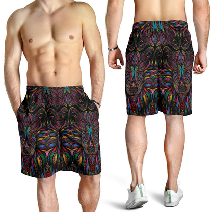 Colorful Art Wolf  Mens Shorts