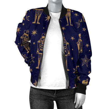 Nutcracker Pattern Print Design A05 Women's Bomber Jacket