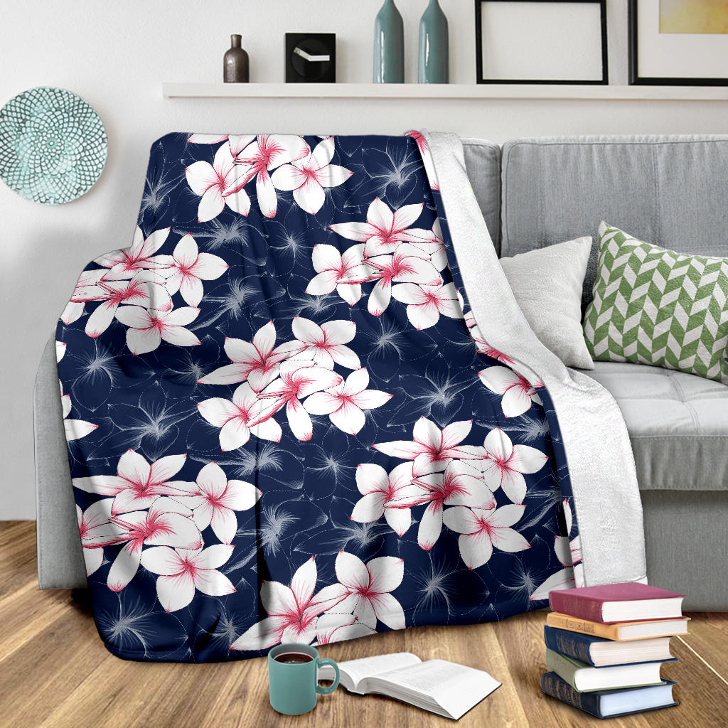Plumeria Pattern Print Design PM017 Fleece Blanket