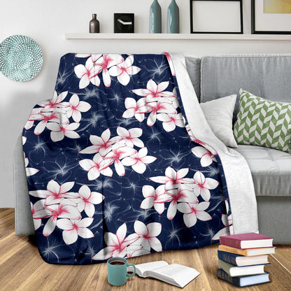 Plumeria Pattern Print Design PM017 Fleece Blanket