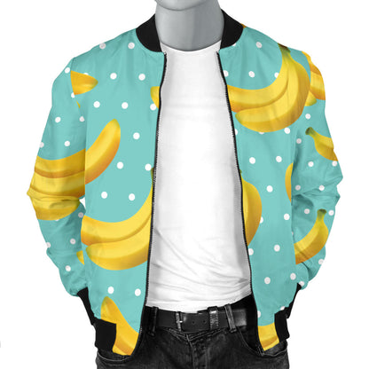 Banana Pattern Print Design BA02 Men Bomber Jacket