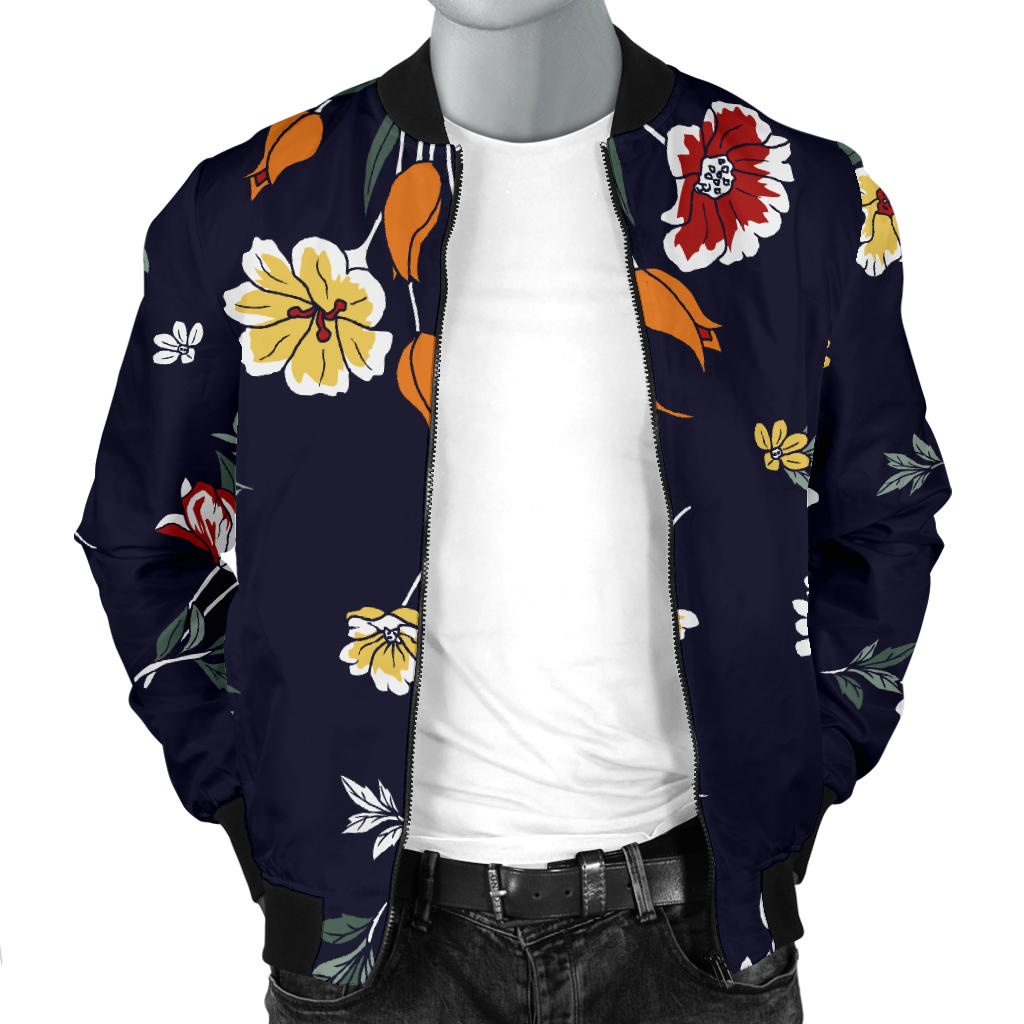Summer Floral Pattern Print Design SF01 Men Bomber Jacket
