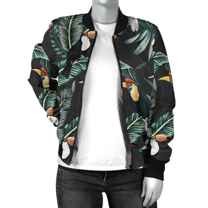 Rainforest Pattern Print Design RF06 Women Bomber Jacket