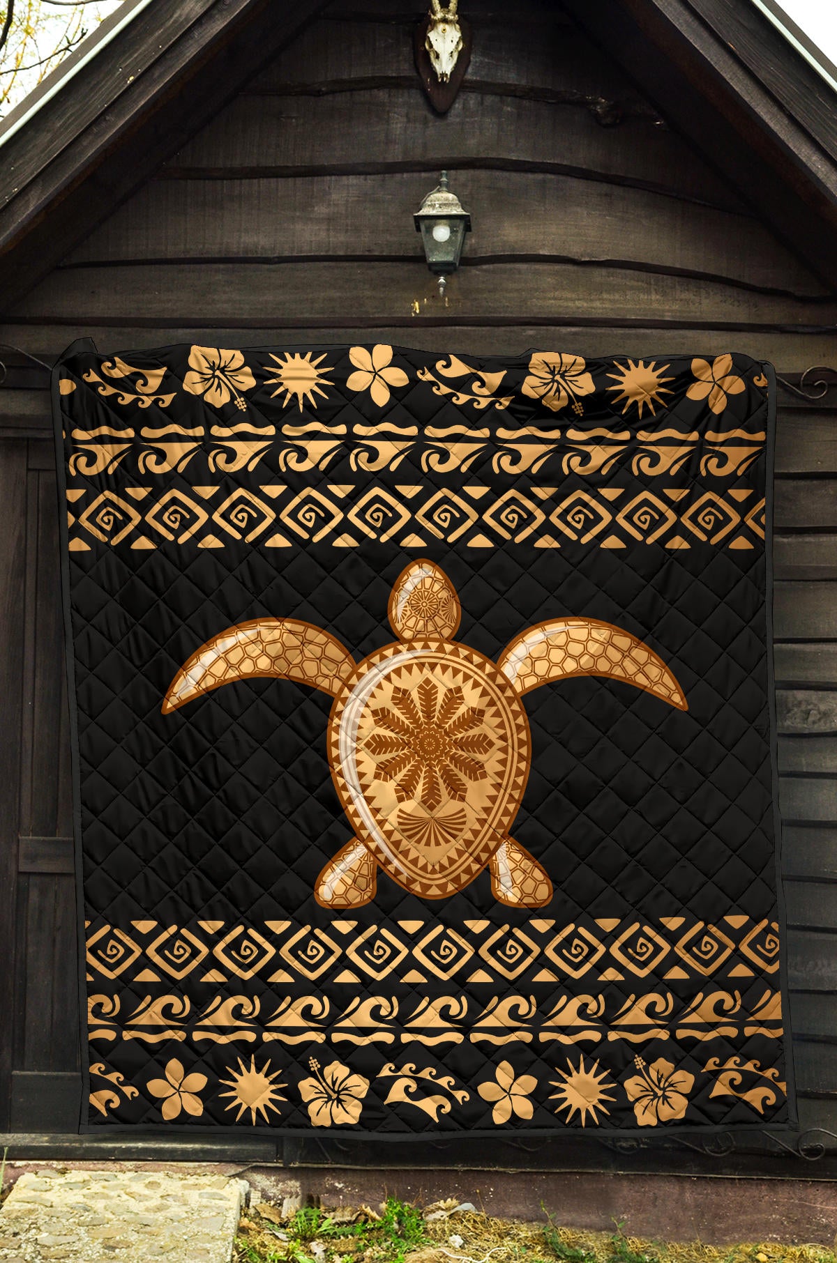 Tribal Sea turtle Polynesian Hawaiian Premium Quilt
