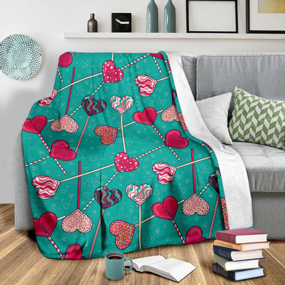 Lollipop Pattern Print Design LL01 Fleece Blanket
