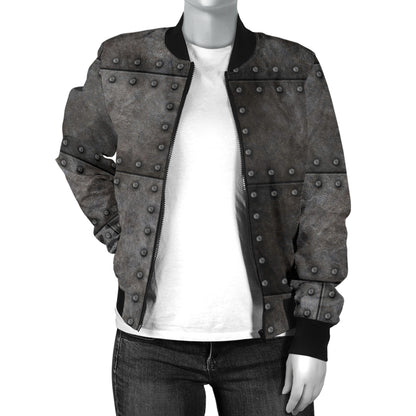 Armor Pattern Print Design 02 Women's Bomber Jacket
