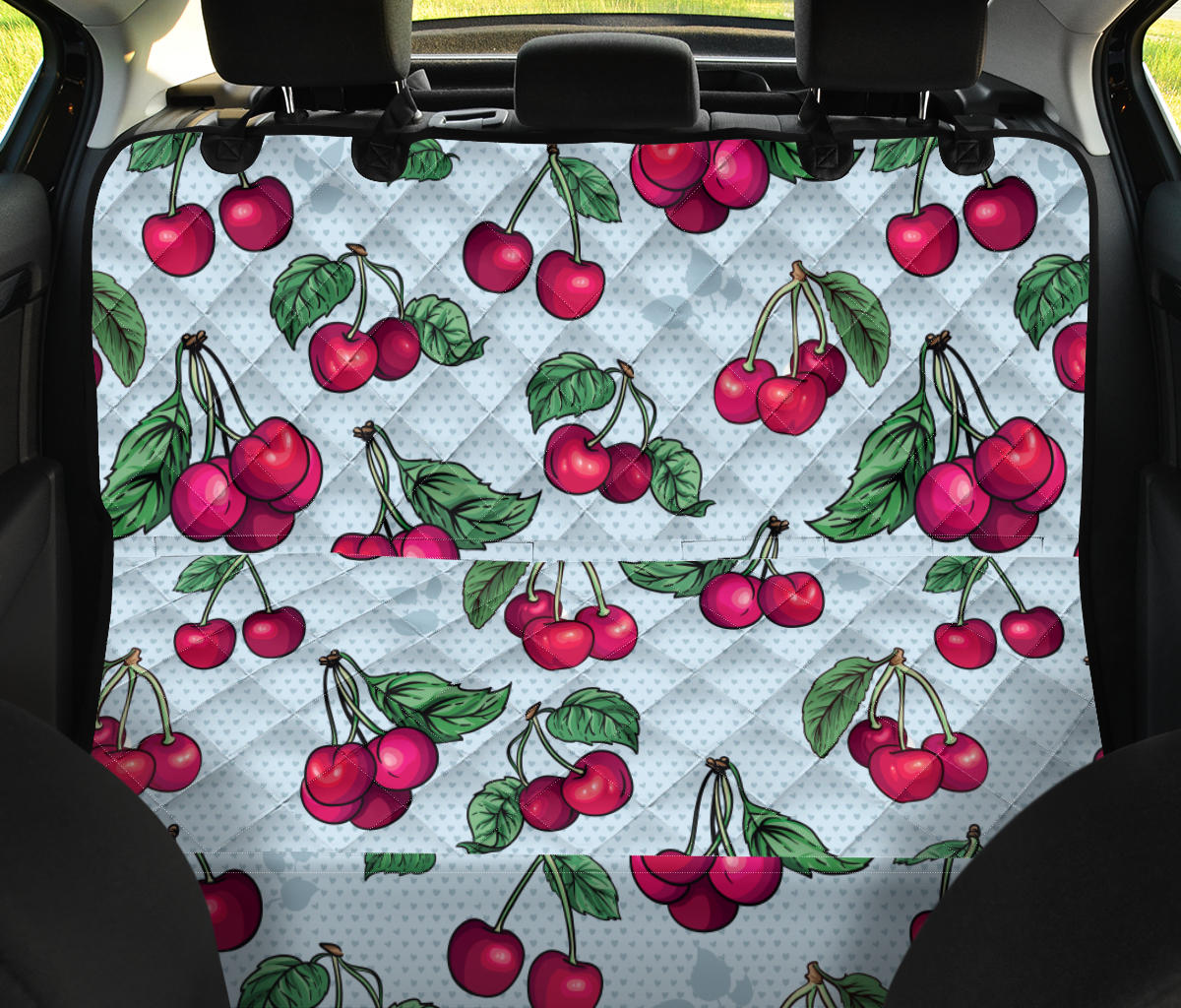 Cherry Pattern Print Design CH01 Rear Dog  Seat Cover
