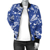 Dragonfly Pattern Print Design 03 Women's Bomber Jacket