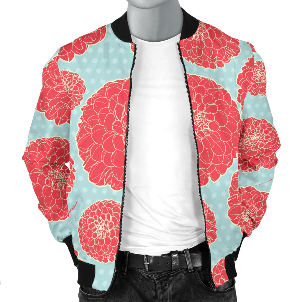 Marigold Pattern Print Design MR03 Men Bomber Jacket