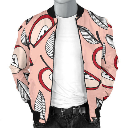 Apple Pattern Print Design AP04 Men Bomber Jacket