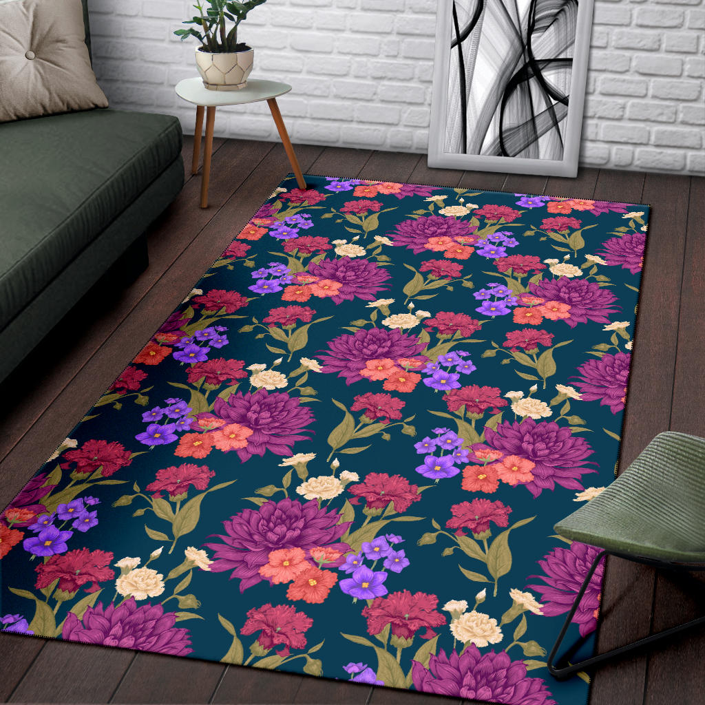 Dahlia Pattern Print Design DH01 Area Rugs