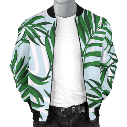Palm Leaves Pattern Print Design PL06 Men Bomber Jacket