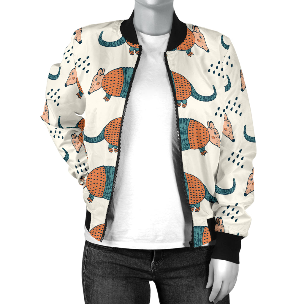 Armadillo Pattern Print Design 01 Women's Bomber Jacket