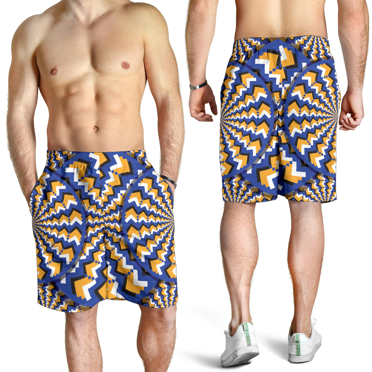 Optical illusion Pattern Print Design A01 Mens Shorts
