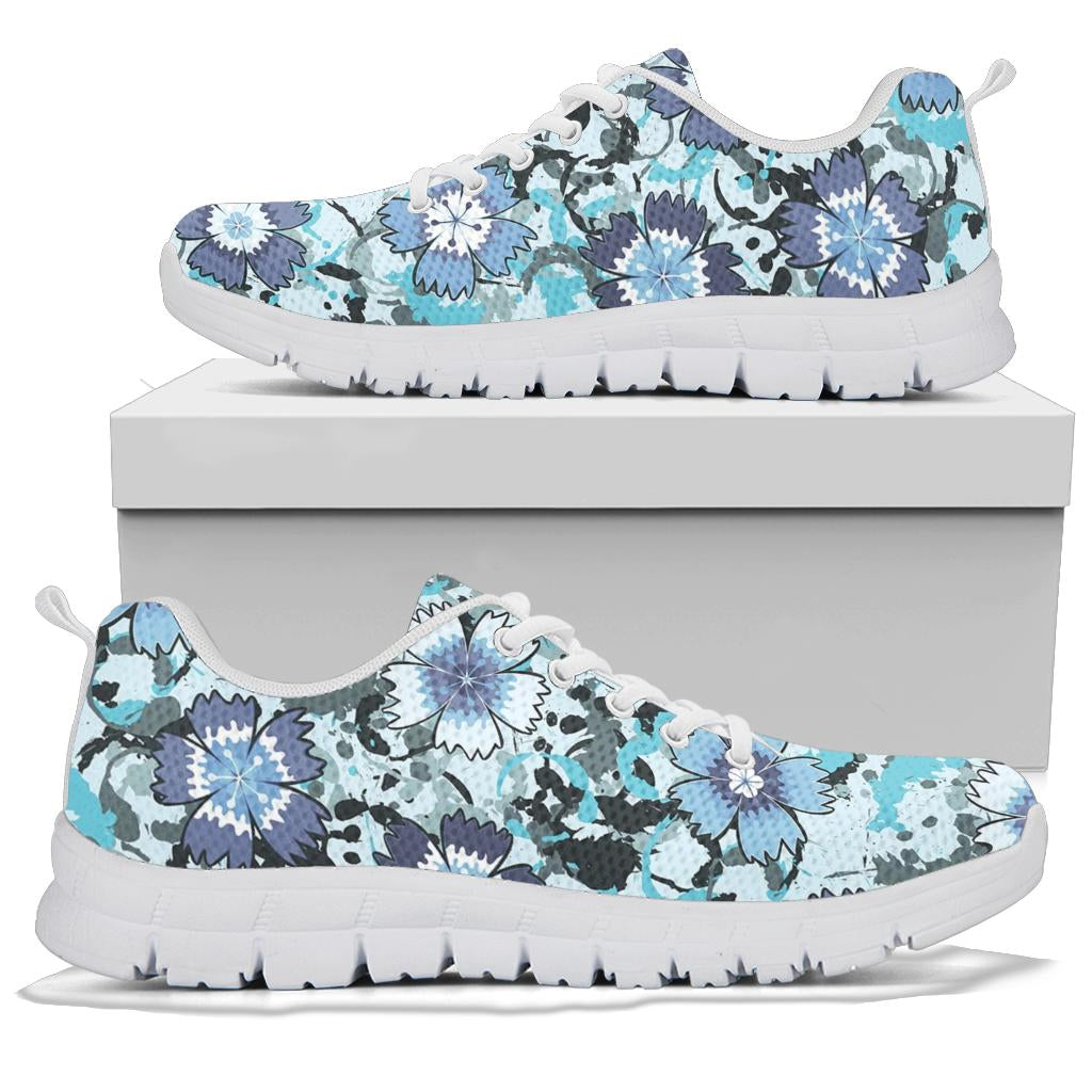 Carnations Pattern Print Design CN04 Sneakers White Bottom Shoes