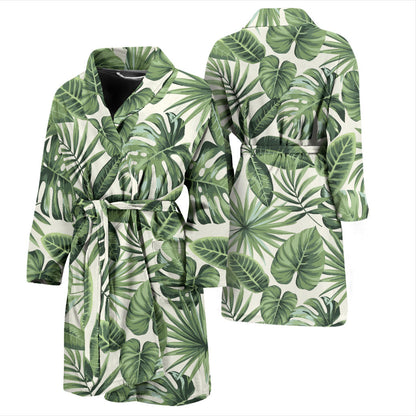 Palm Leaves Pattern Print Design PL014 Men Bathrobe