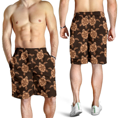 Tribal Sea Turtle Pattern Print Design T09 Mens Shorts