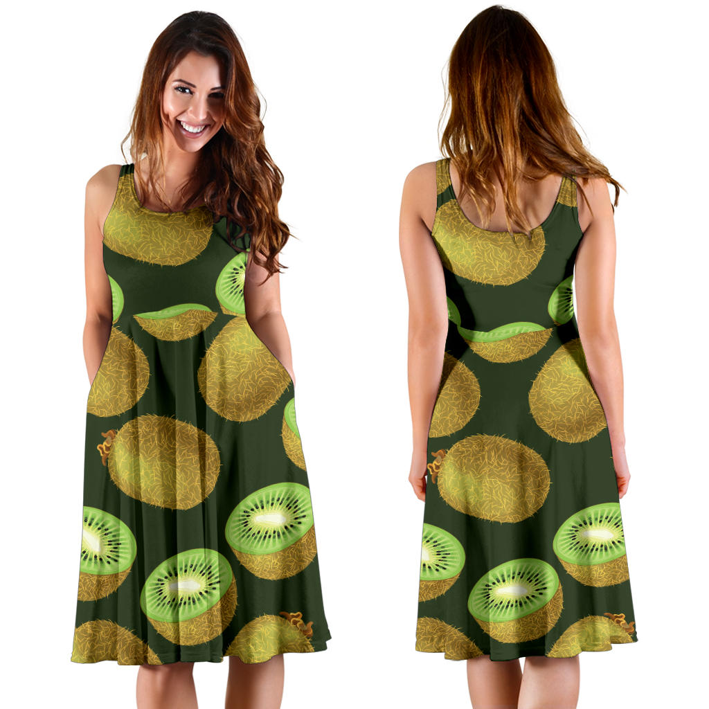Kiwi Pattern Print Design KW04 Midi Dress