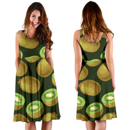 Kiwi Pattern Print Design KW04 Midi Dress