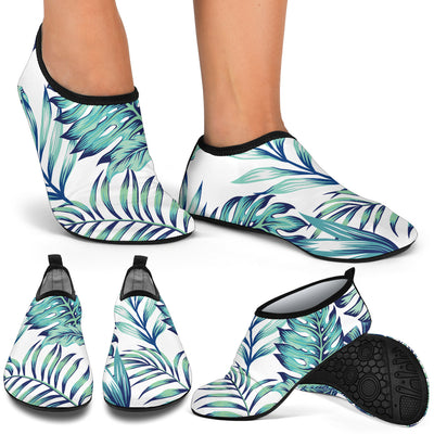 Pattern Tropical Palm Leaves Aqua Water Shoes