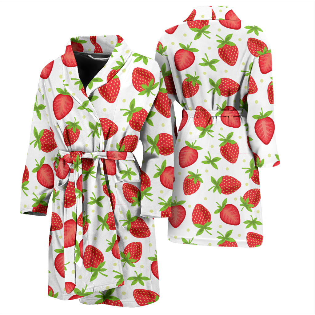 Strawberry Pattern Print Design SB07 Men Bathrobe