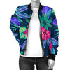 Tropical Flower Pattern Print Design TF09 Women Bomber Jacket