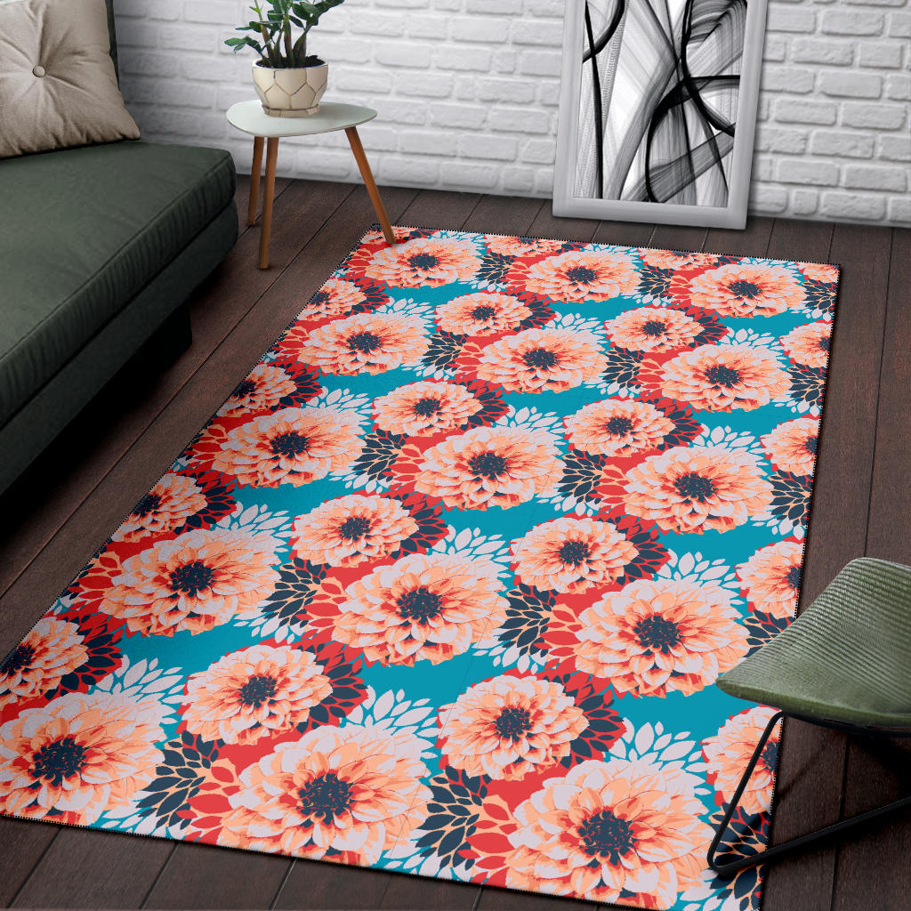 Dahlia Pattern Print Design DH05 Area Rugs