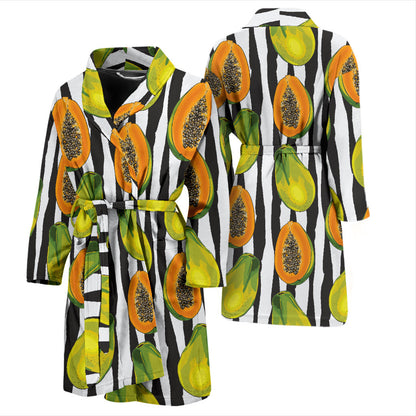Papaya Pattern Print Design PP01 Men Bathrobe