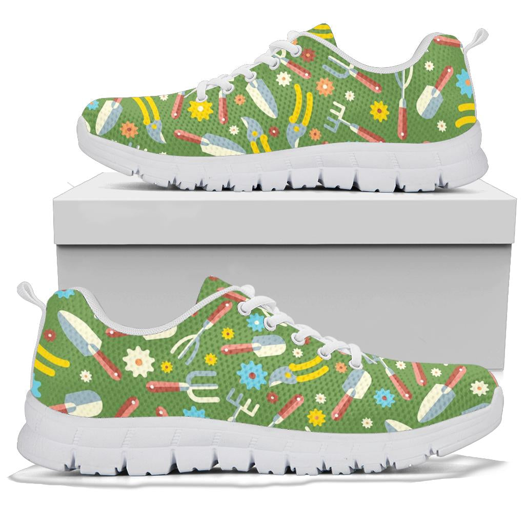 Gardening Pattern Print Design G06 Sneakers White Bottom Shoes