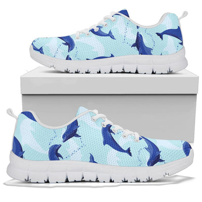 Dolphin Heart Pattern Sneakers White Bottom Shoes