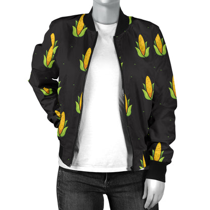 Corn Pattern Print Design 04 Women's Bomber Jacket