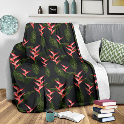 Heliconia Pattern Print Design HL07 Fleece Blanket